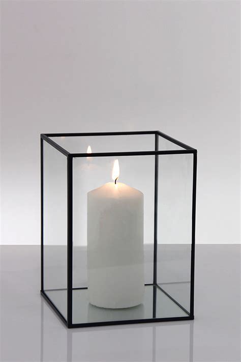 metal frame glass candle box|glass containers for candles.